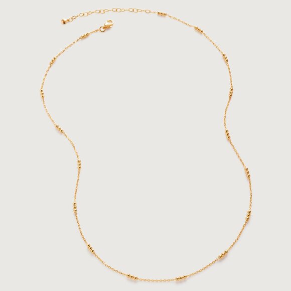MONICA VINADER Jewelry - Monica Vinader Triple Beaded Chain Necklace 18-20' 18k Gold Vermeil